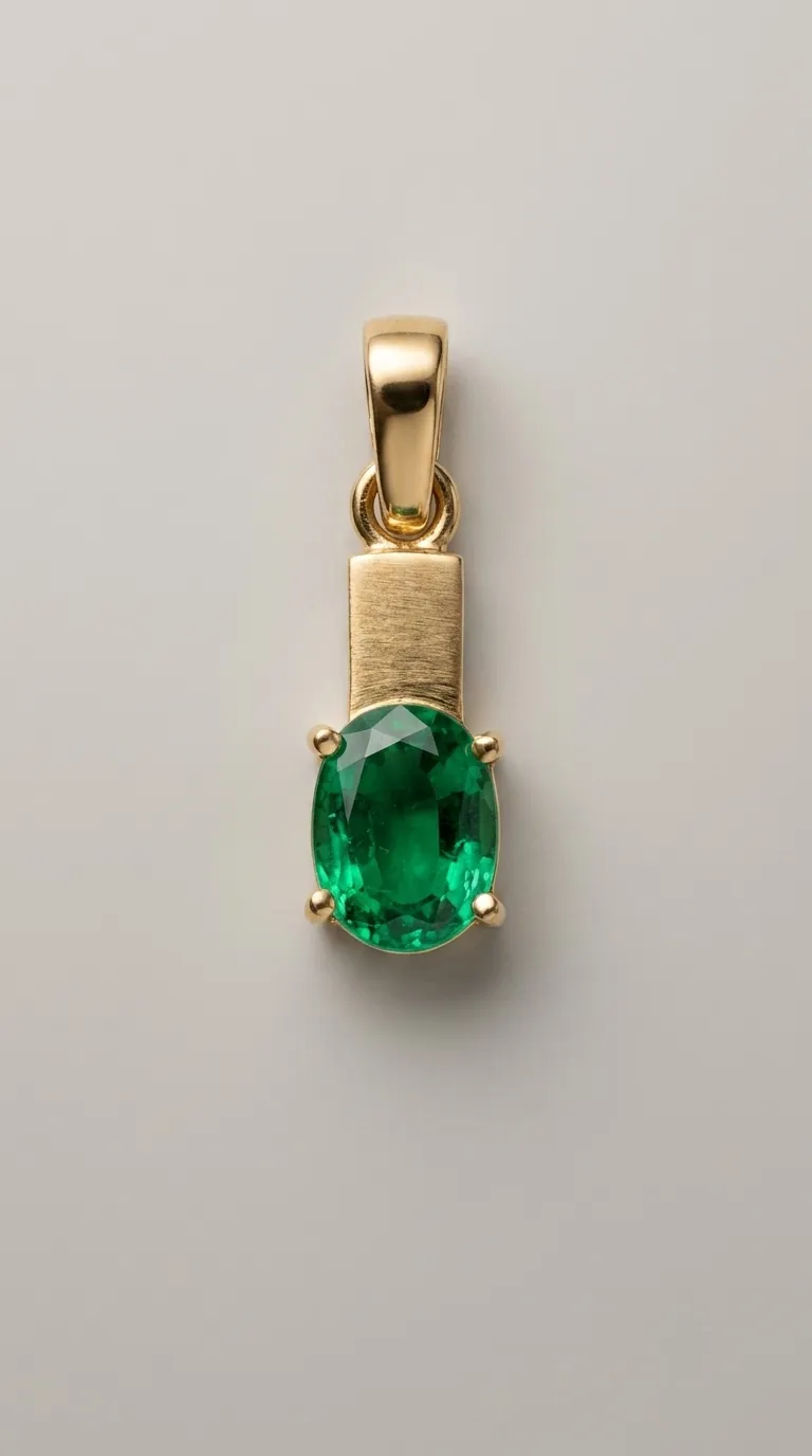 Oval Legacy — Colombian emerald pendant, oval cut, 18k gold